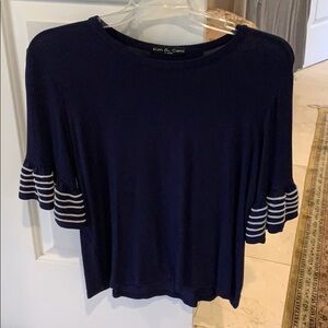Navy Blue top size XS loose fitting 3/4 sleeves